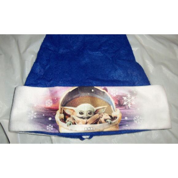 Disney Din Grogu Baby Yoda Blue Christmas Santa Hats 16" Felt by RUZ - Picture 2 of 5